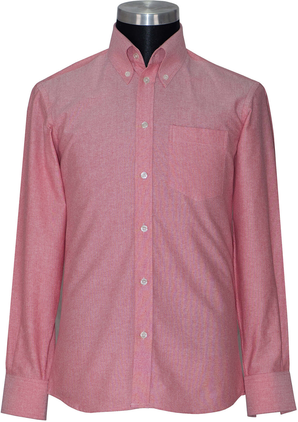 Oxford Cotton Pink Button Down High Collar Mod Shirt 1960's Retro Mod