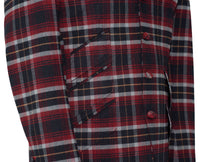 Weller Red and Navy Tartan Check 4 Button Mod Suit