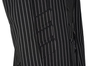 Weller White-Grey Stripe in Black Peak Lapel 4 Button Mod Suit