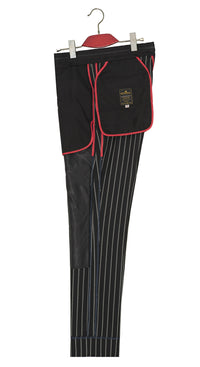 Weller White-Grey Stripe in Black Peak Lapel 4 Button Mod Suit