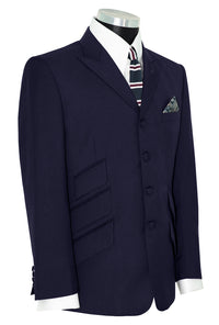 Paul Weller Peak Lapel 4 Button Navy Blue Mod Suit