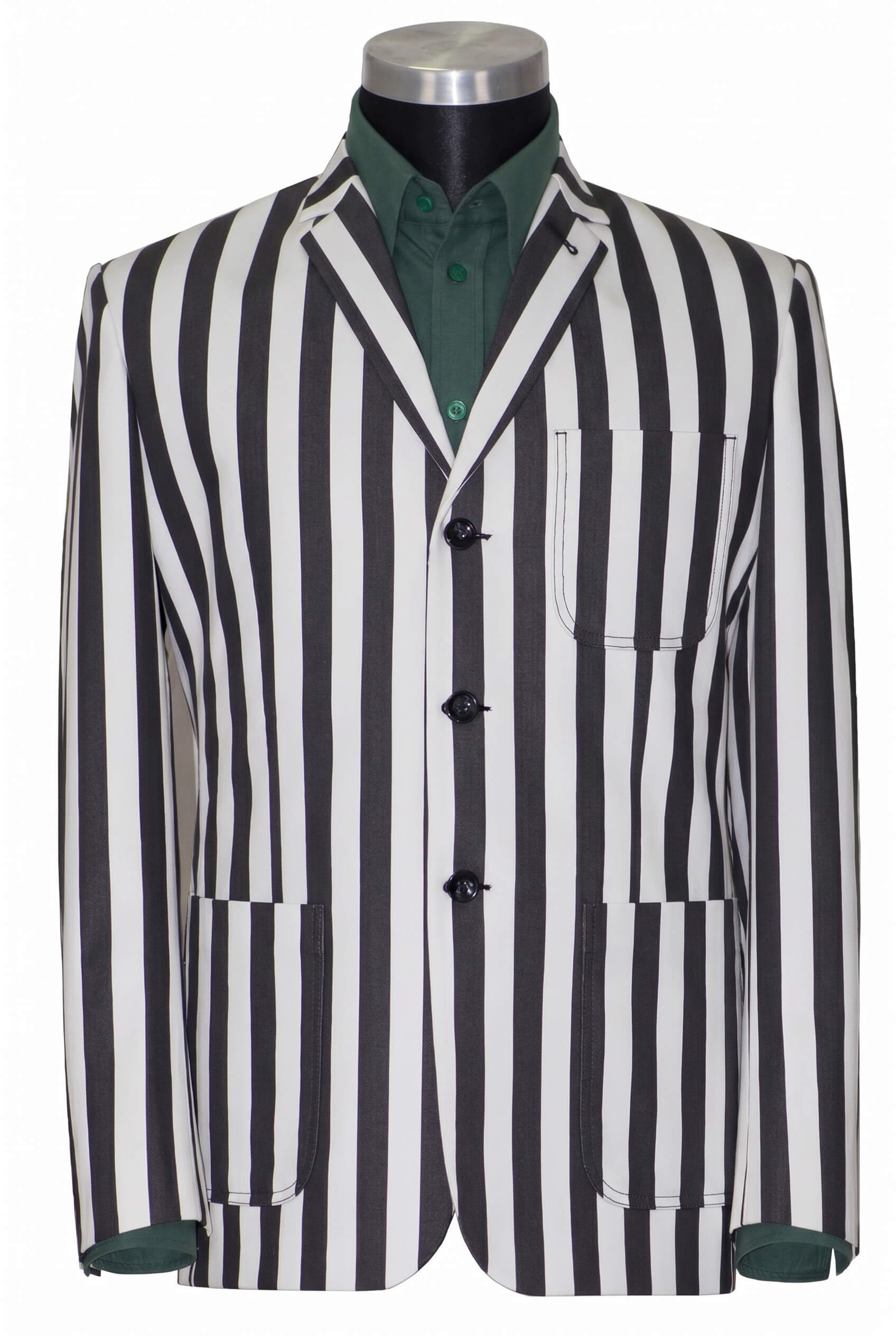 Weller Patch Pocket Black and White Stripe Boating Blazer