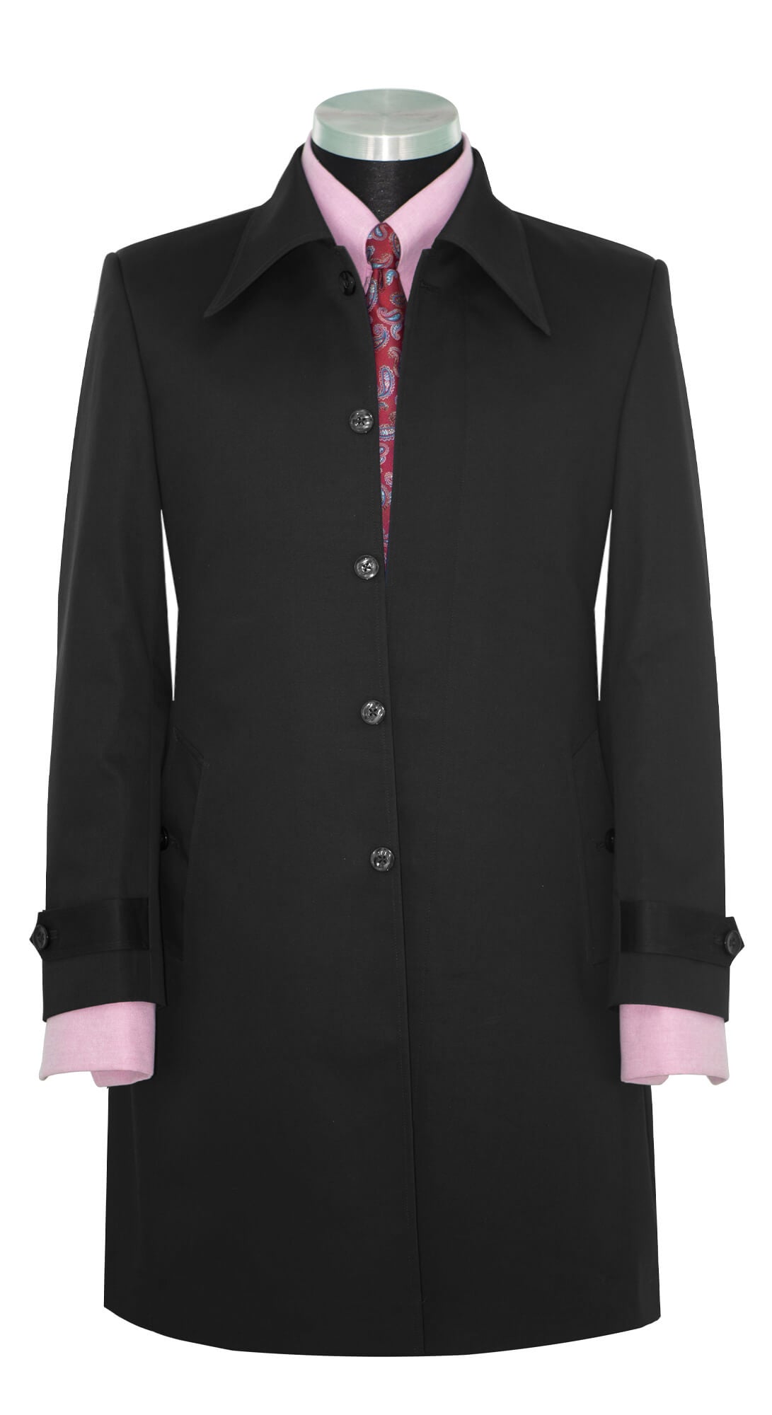 Black Mac Men's Overcoat 1960's Retro Mod Clothing ModFashion GS