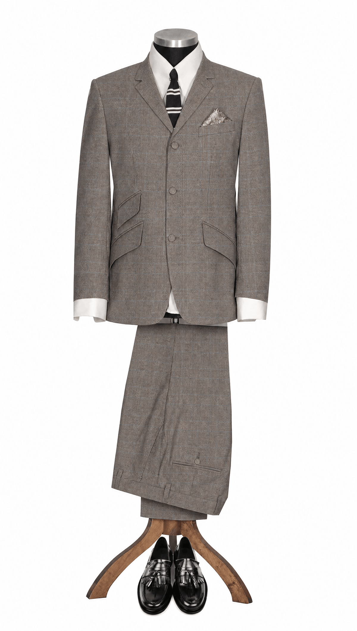 Weller Brown Prince of Wales 2 Piece Suit for Men