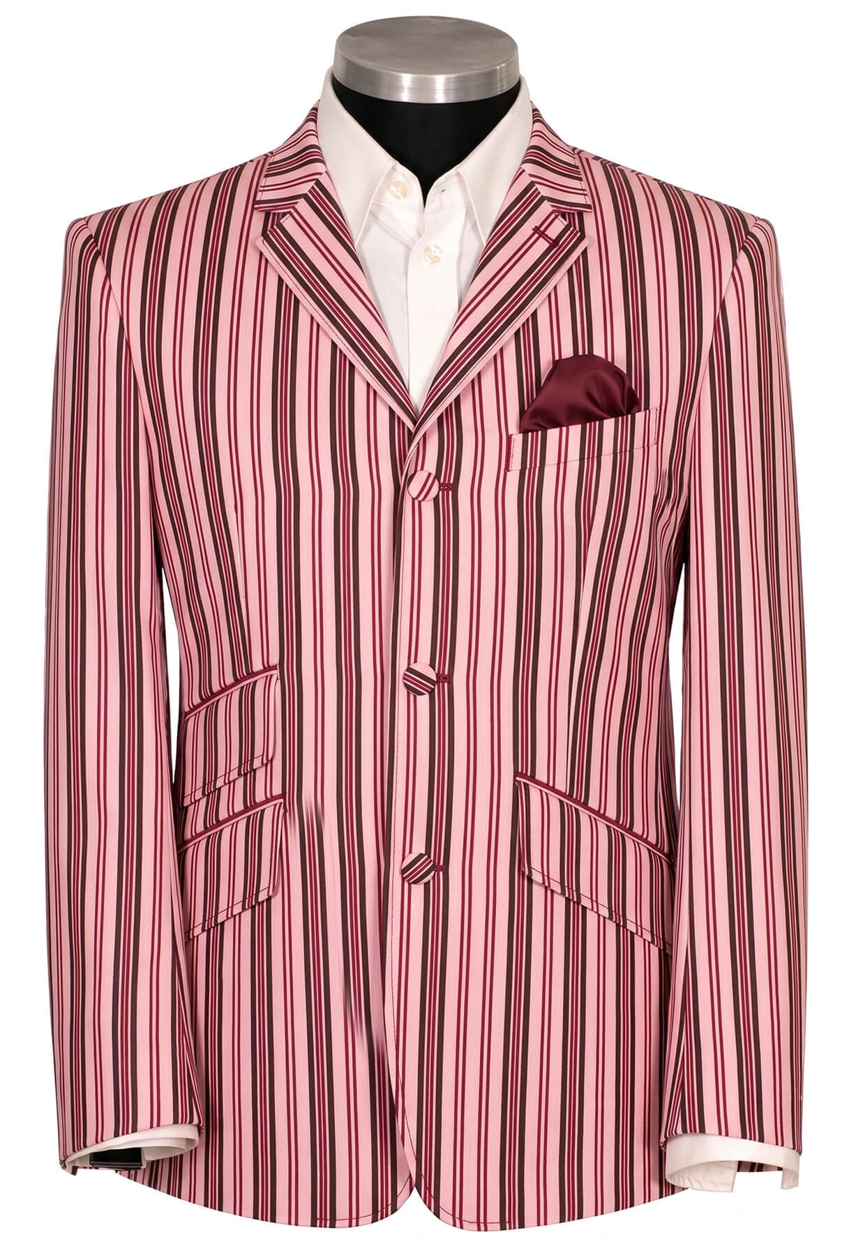 Weller 60's Style Burgundy Stripe in Pink Boating Blazer