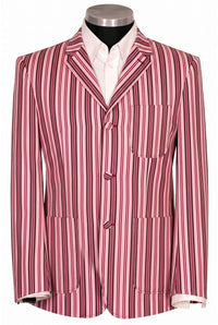 Weller Patch Pocket Burgundy Stripe in Pink Boating Blazer
