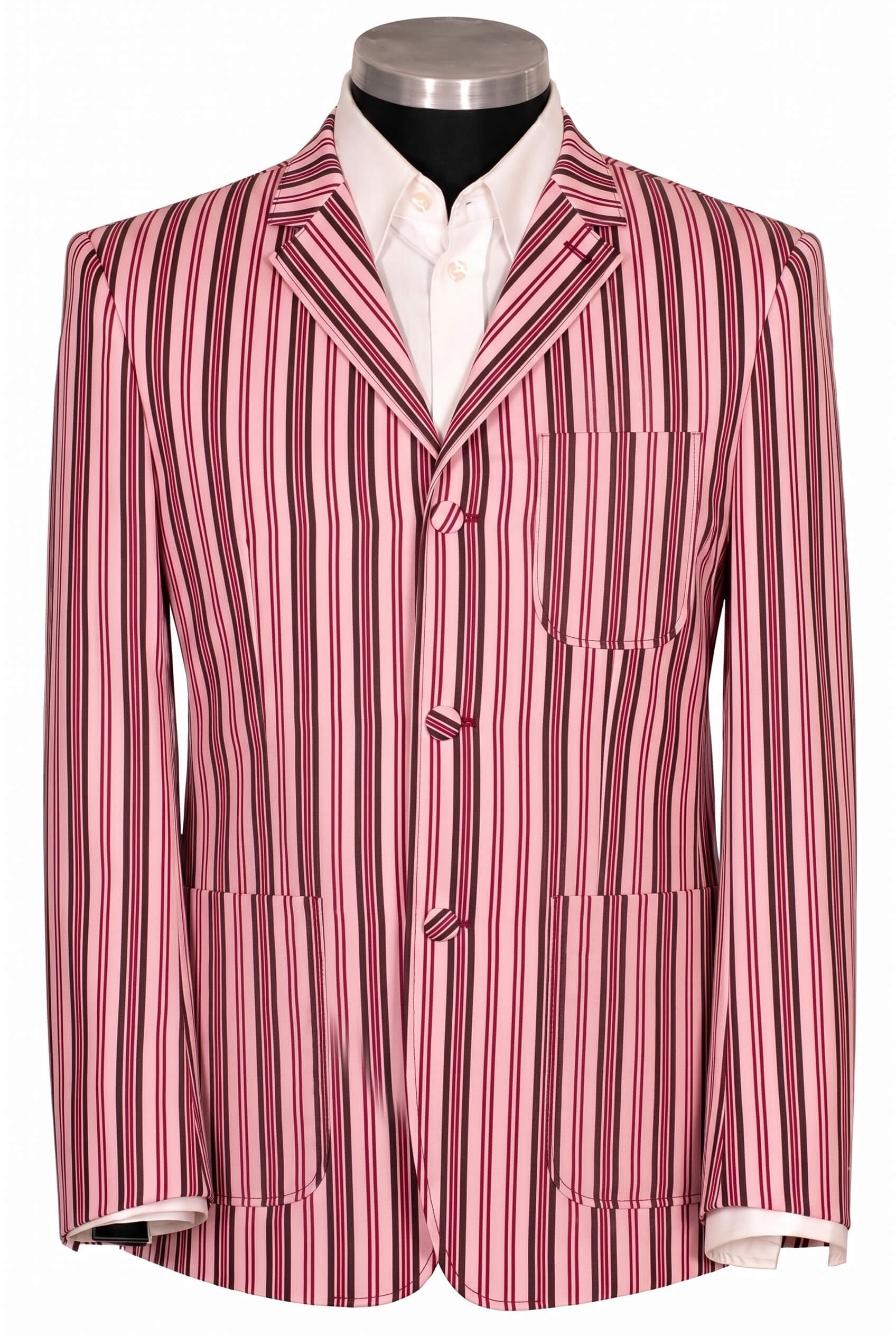 Weller Patch Pocket Burgundy Stripe in Pink Boating Blazer