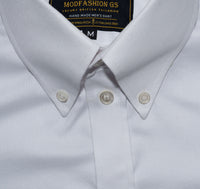 Oxford Cotton White Button Down High Collar Mod Shirt