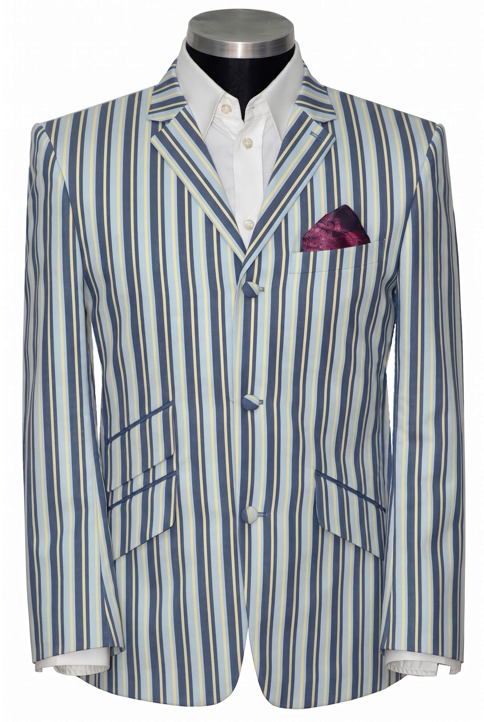 Weller 60's Style Cream Navy Stripe in Sky Boating Blazer
