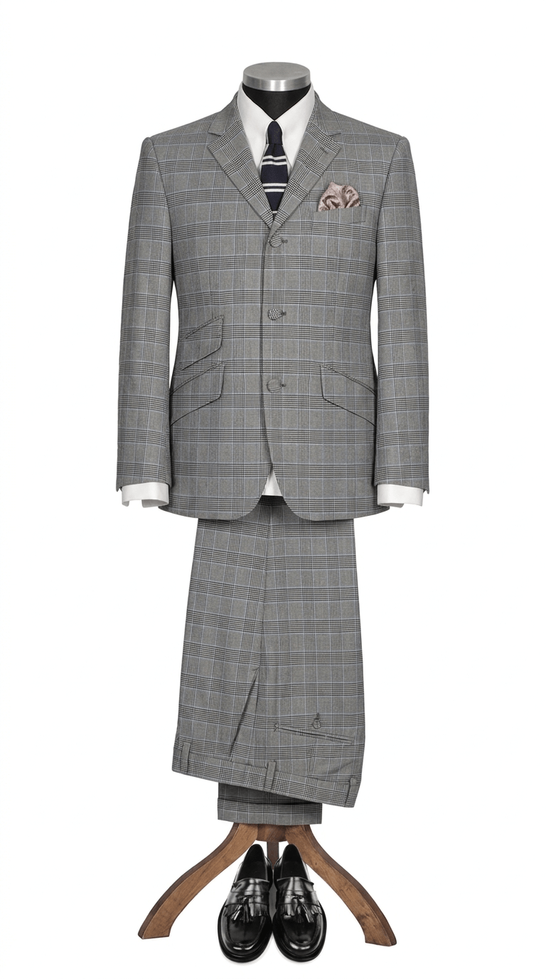 Weller Grey Prince of Wales 2 Piece Suit for Men
