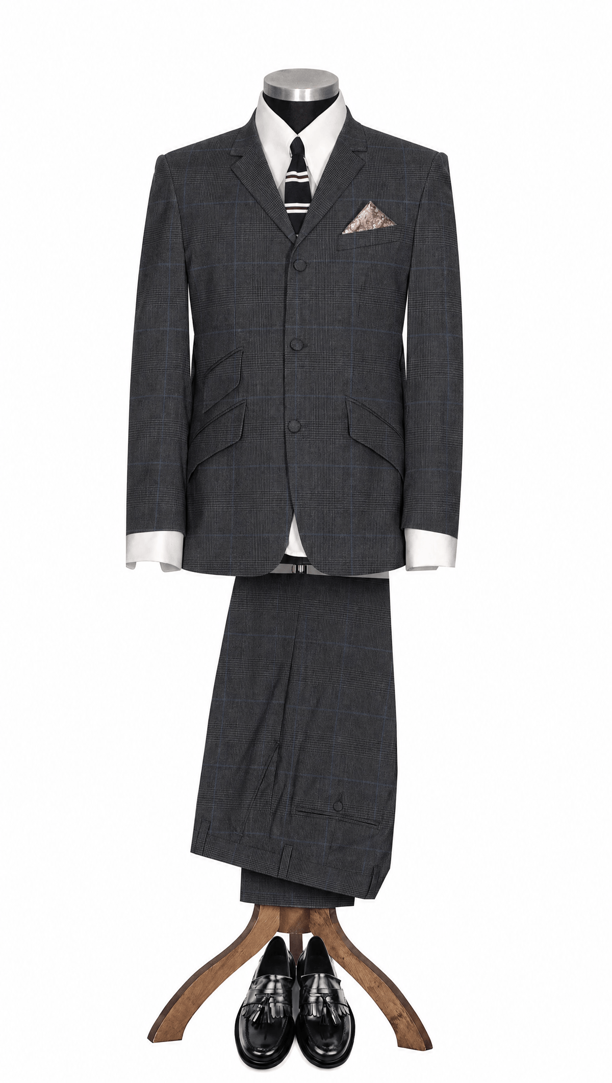 Weller Grey Check Prince of Wales 2 Piece Suit for Men