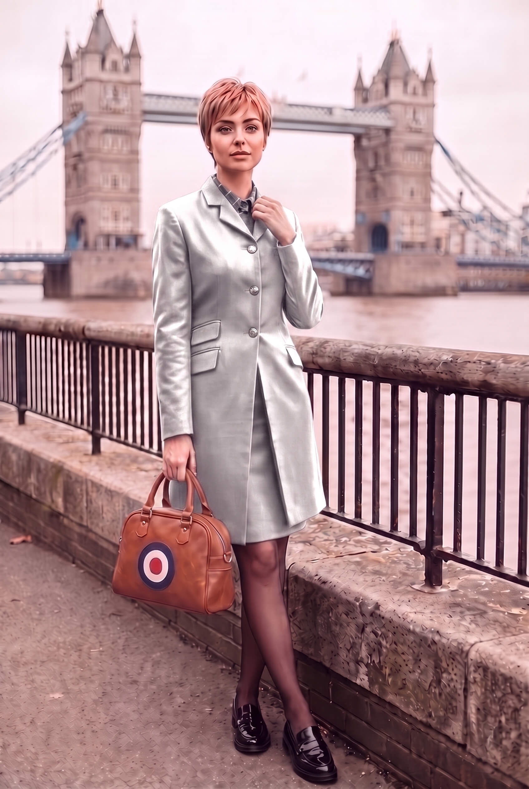 Skinhead Silver Tonic Women's Long Suit 1960's