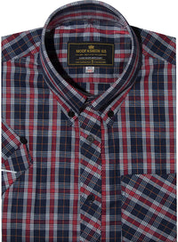 Button Down Red & Navy Check Mod Shirt