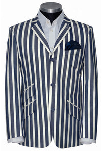 Weller 60's Style White Navy Stripe Boating Blazer