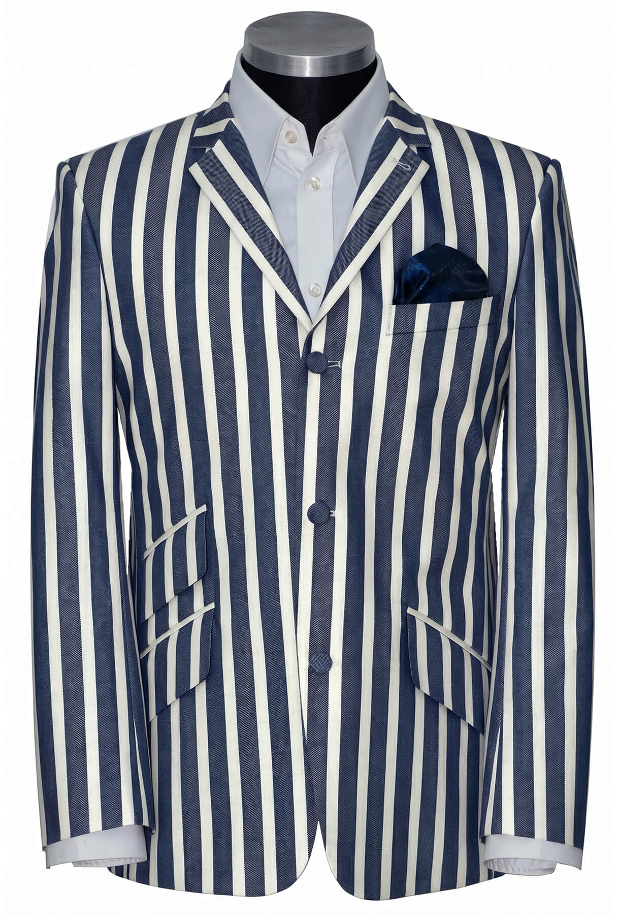Weller 60's Style White Navy Stripe Boating Blazer