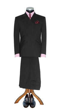 Paul Weller 3/6 Button Black Double Breasted Mod Suit