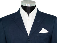 Weller Midnight Blue Peak Lapel 4 Button Mod Suit