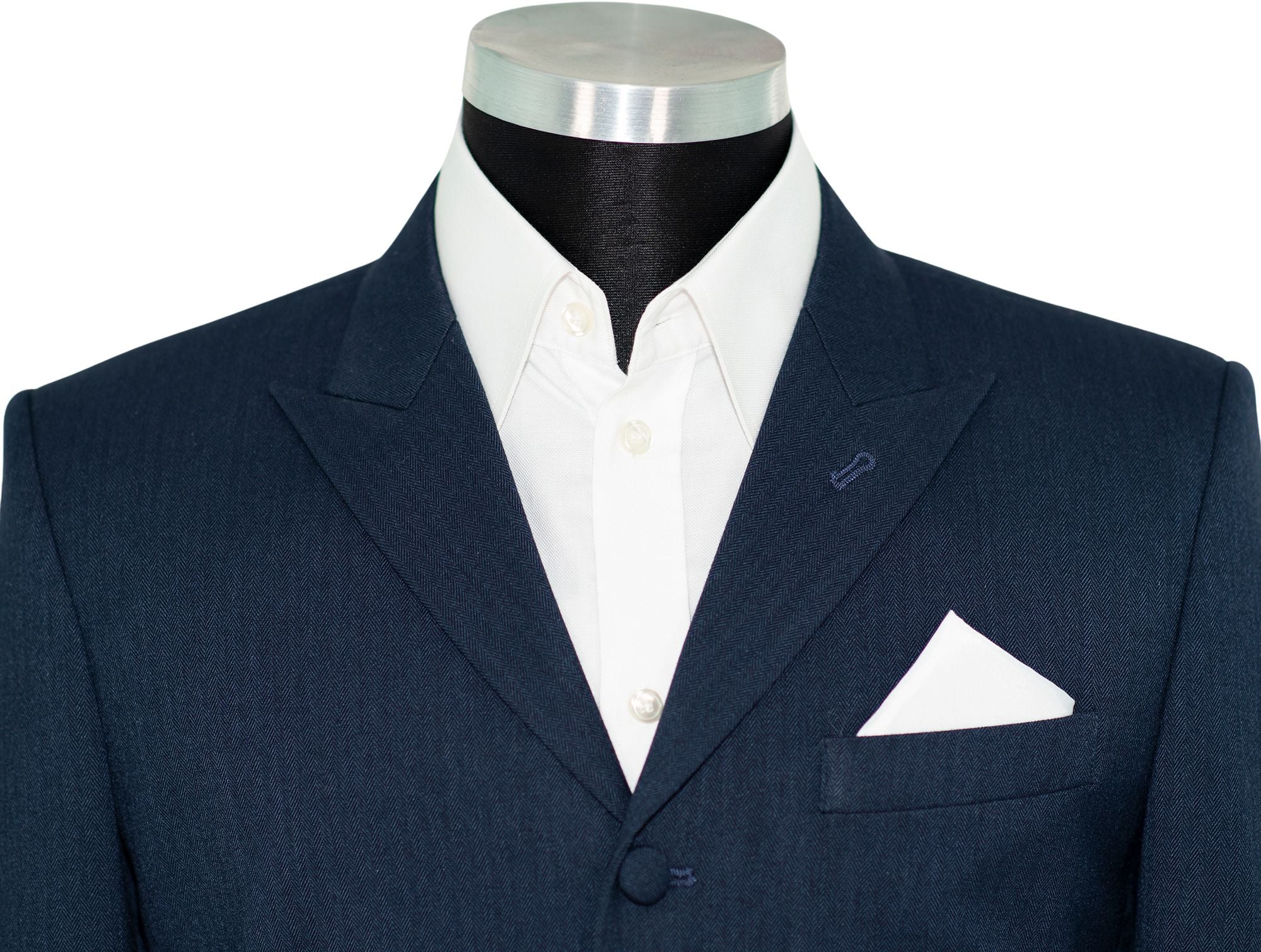 Weller Midnight Blue Peak Lapel 4 Button Mod Suit