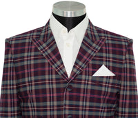 Tommy Moore Multicolor Tartan Check Peak Lapel 4 Button Mod Blazer