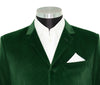 John Steel Bottle Green Velvet 4 Button Mod Blazer