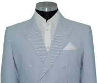 SALE Weller Sky Stripe Double Breasted 3/6 Button Mod Suit (40 Regular, Trouser 34, I.L.30)