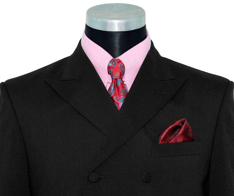 Paul Weller 3/6 Button Black Double Breasted Mod Suit