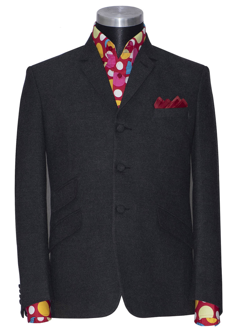 Jimmy Flannel Wool Charcoal Mod Blazer