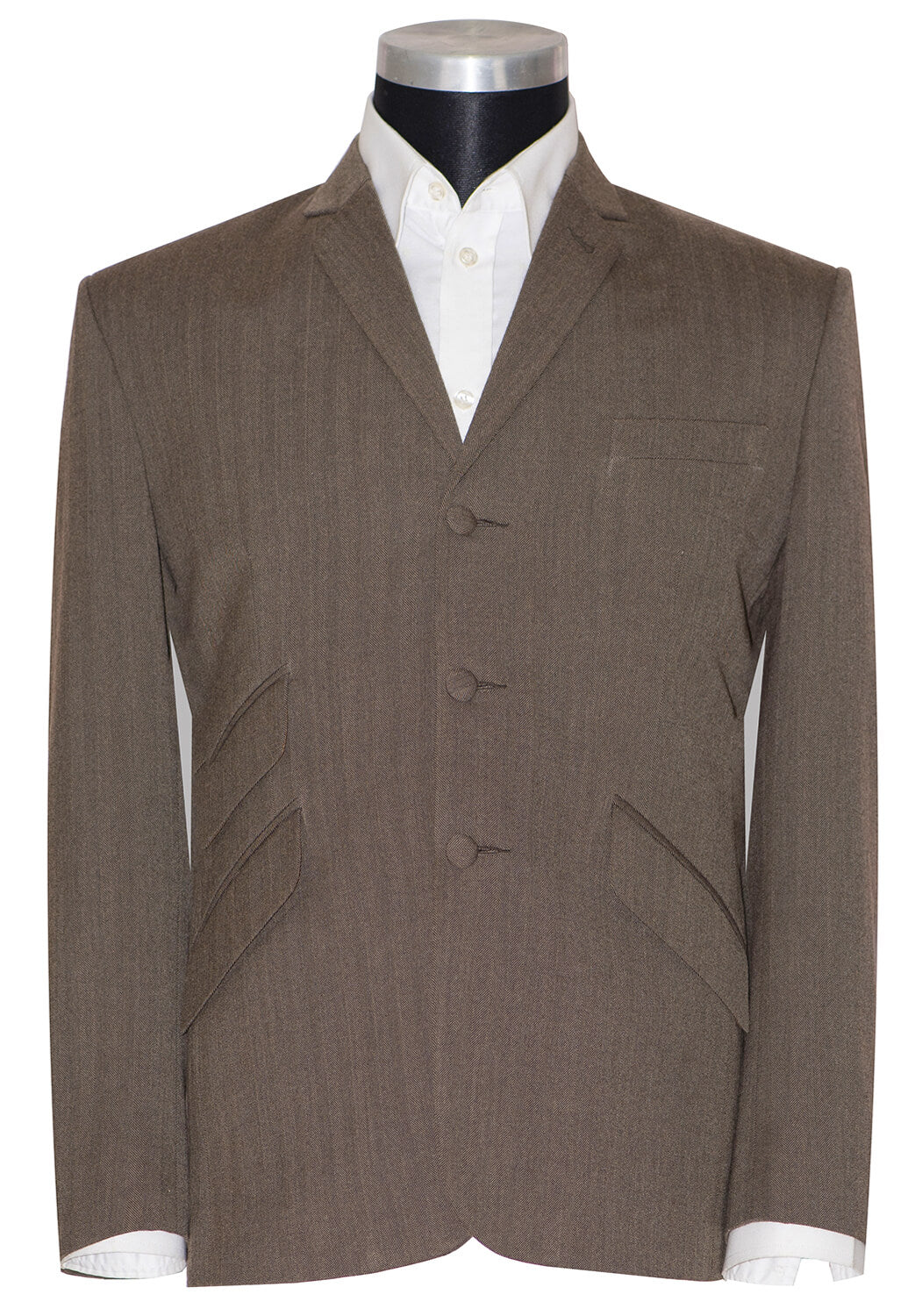Peter Cowap Flannel Wool Brown Mod Suit