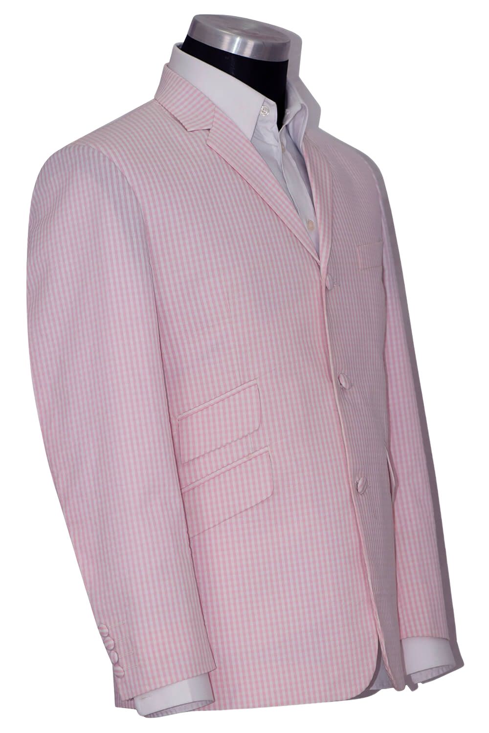 Brian Jones Seersucker Pink Colour Mod Blazer