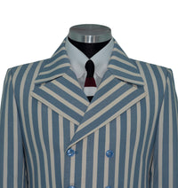 The Kinks Sky & White Stripe Double Breasted Mod Blazer