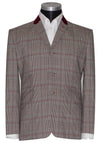 Peter Cowap Burgundy Check Grey Mohair Mod Blazer