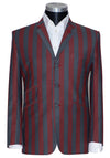 Retro 60's Burgundy & Grey Striped Boating Mod Blazer