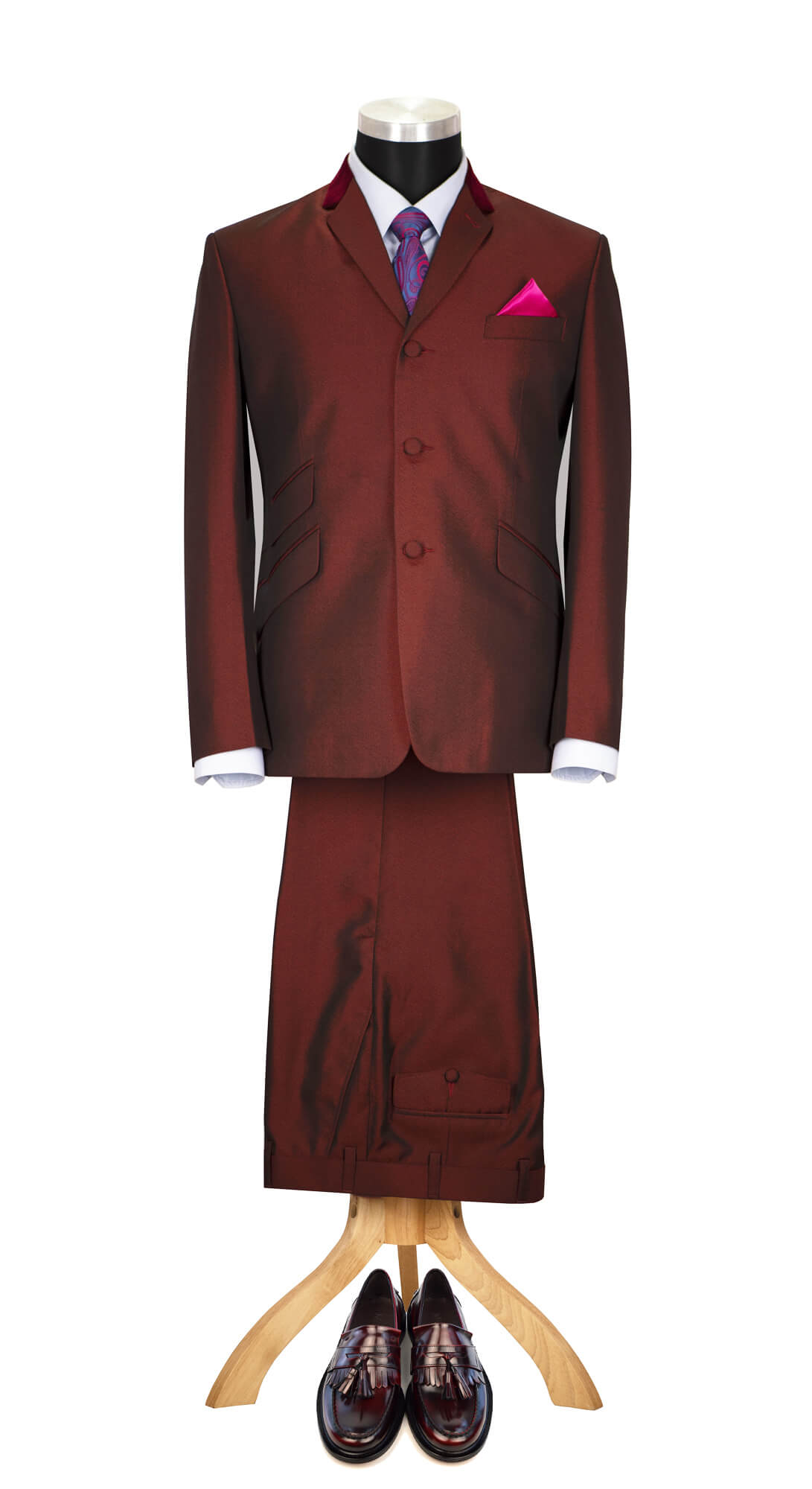 burgundy tonic suit