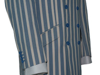 The Kinks Sky & White Stripe Double Breasted Mod Blazer