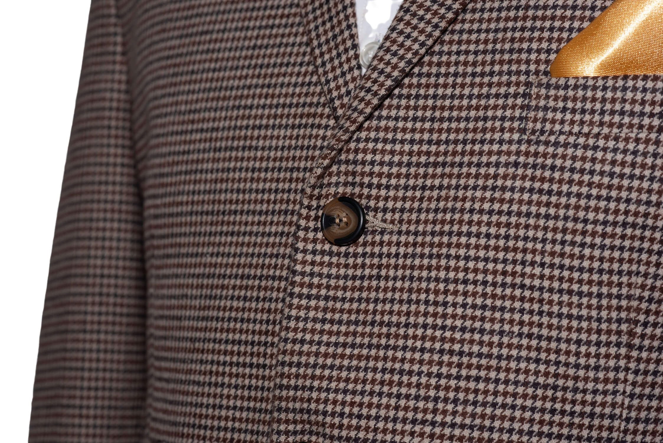 Rick Huxley Tweed Brown Dogtooth Mod Blazer