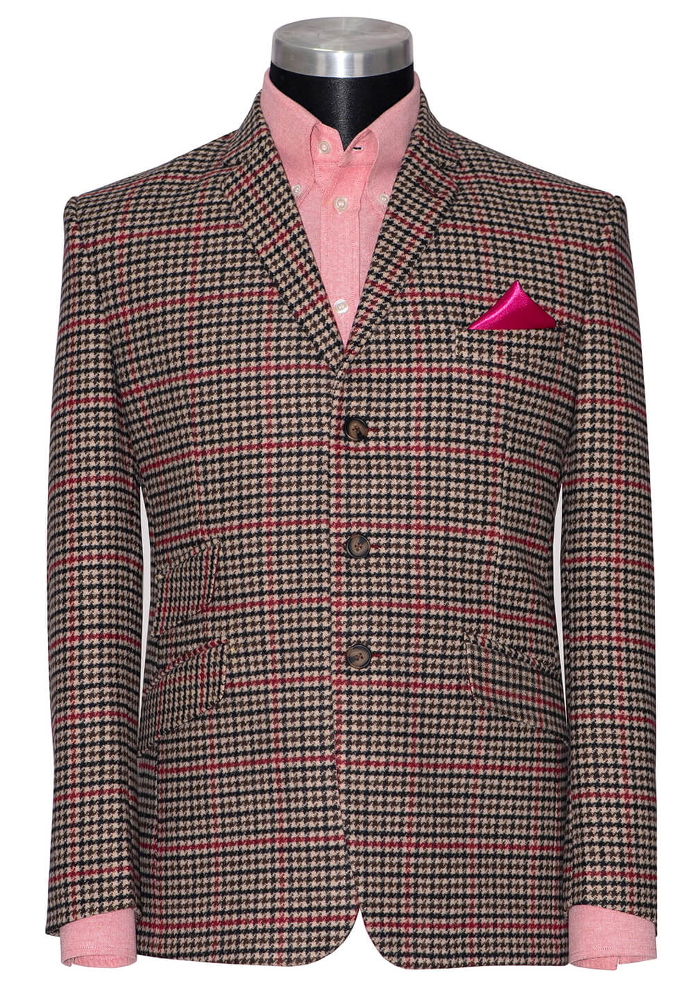 Robert Hardy Tweed Classic Brown Dogtooth Mod Jacket