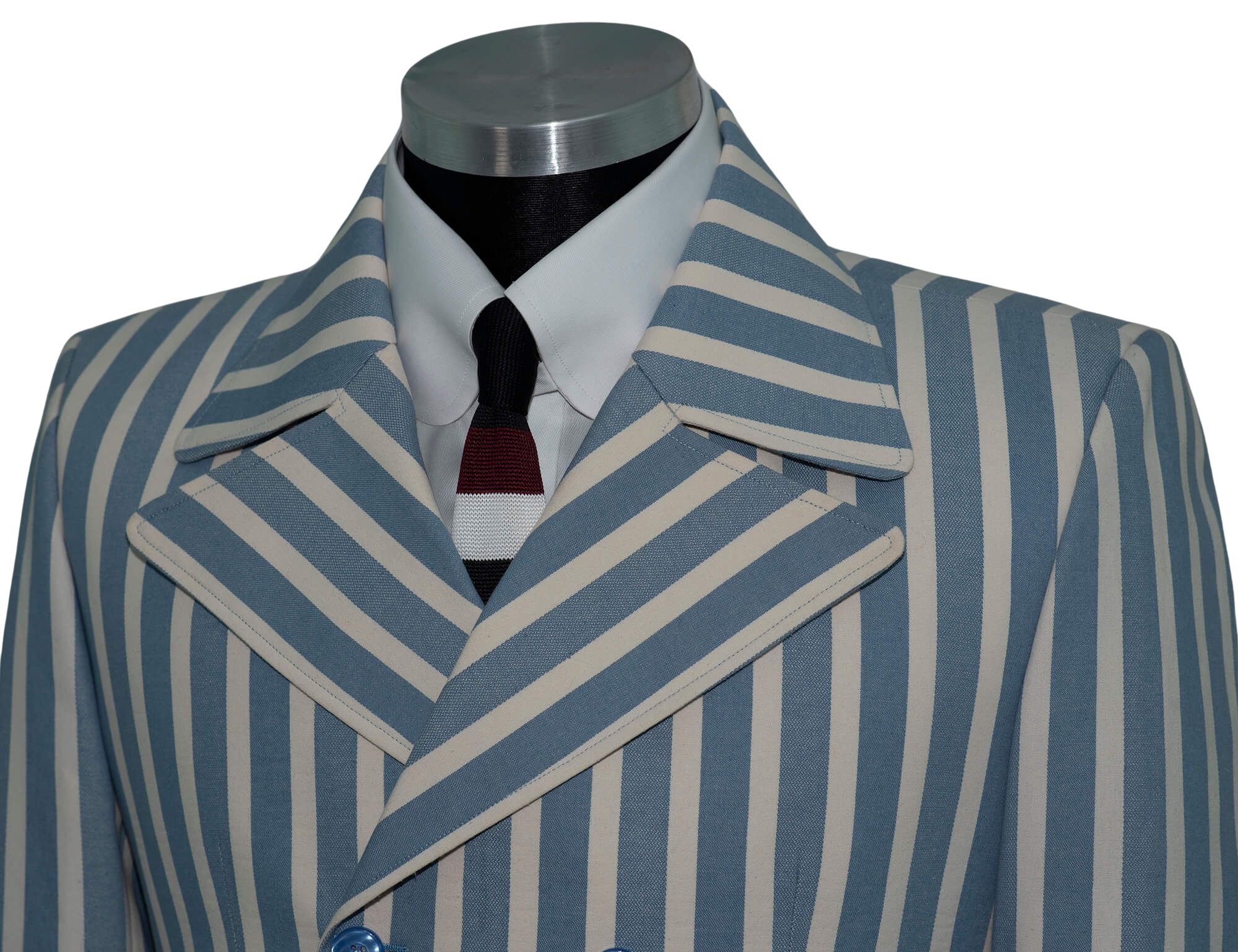 The Kinks Sky & White Stripe Double Breasted Mod Blazer