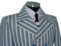 The Kinks Sky & White Stripe Double Breasted Mod Blazer