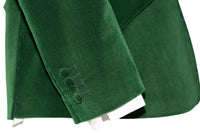 John Steel Bottle Green Velvet 4 Button Mod Blazer