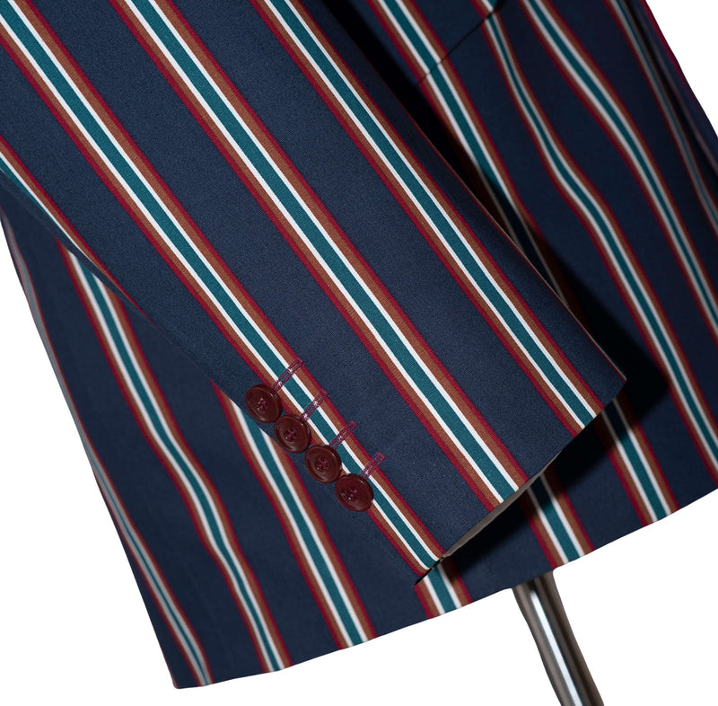Hermist 60's Green & Navy Blue Stripe Boating Mod Blazer