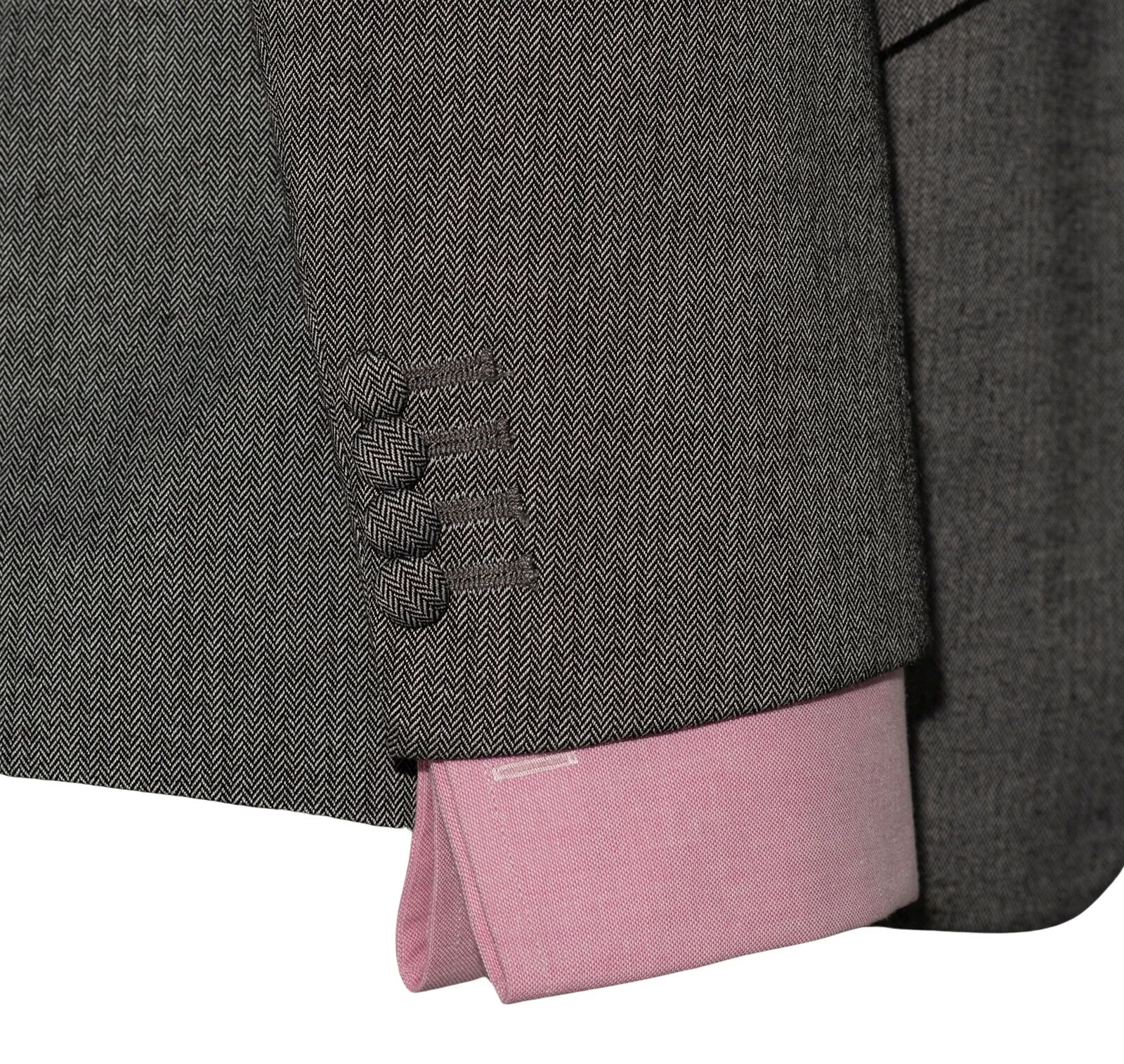 John Dalton Grey Herringbone 3 Piece Mod Suit