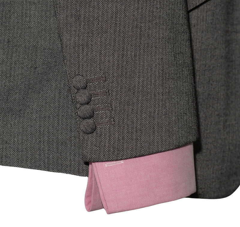John Dalton Grey Herringbone 3 Piece Mod Suit