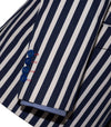 Geoff Foot Navy Bblue & White Striped Boating Mod Blazer