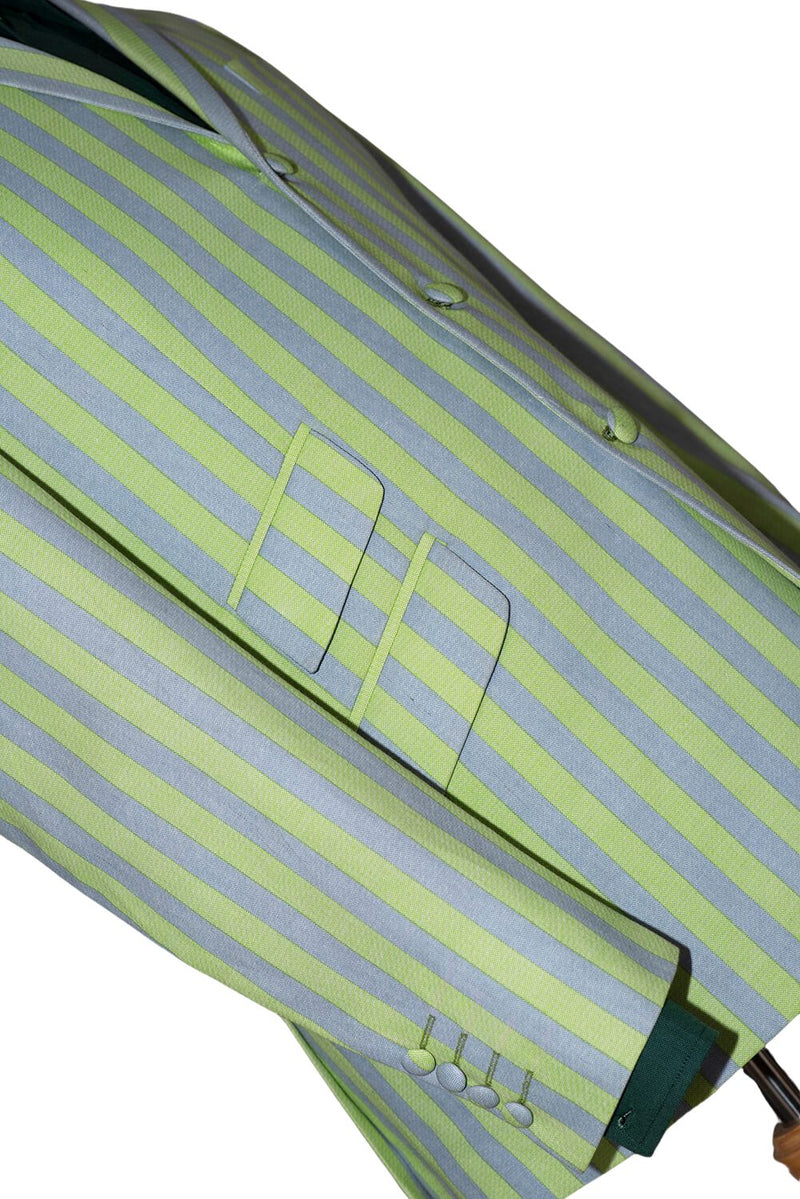 Mod Boating Jacket Peter Best Retro Pale Green Striped Boating Mod Blazer | 1960's Retro ...