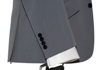 SALE Weller Light Grey Peak Lapel 3 Piece Suit (46 Regular, Trouser 36, I.L.29.5)
