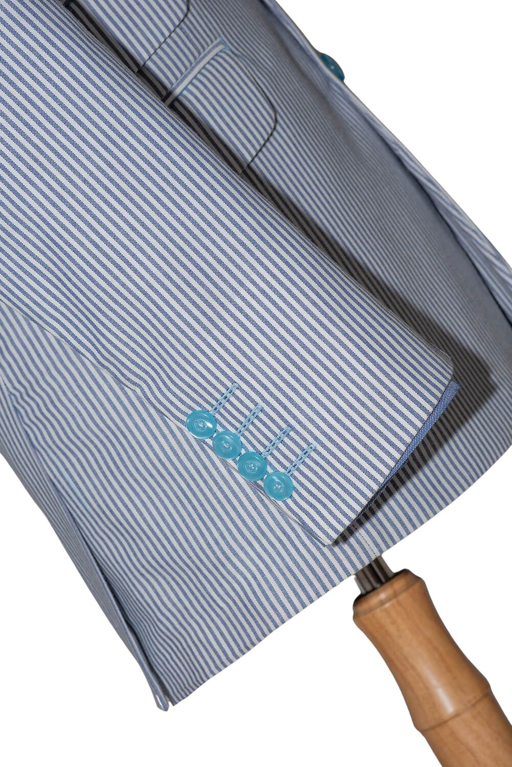 Jimmy Cotton Sky Blue Striped Summer Mod Blazer