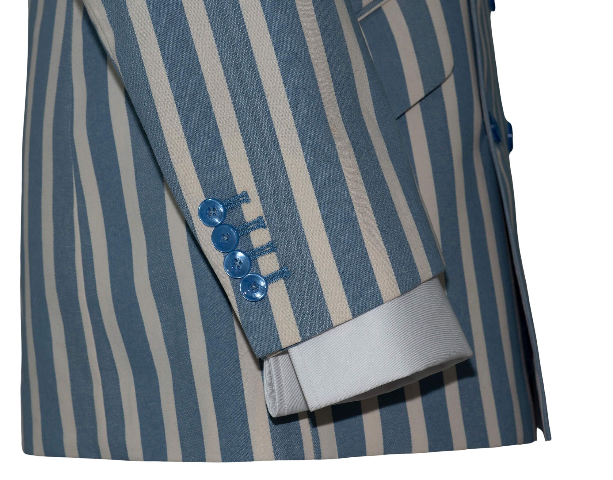 The Kinks Sky & White Stripe Double Breasted Mod Blazer