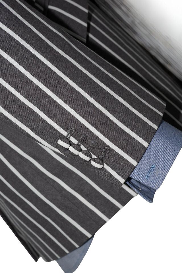 Peter Noone Vintage White & Grey Striped Boating Mod Blazer