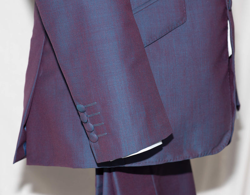 Billy Preston Wine & Blue Mohair 2 Tone Suit