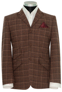 Kenny Jones Tweed Dark Brown Check Winter Mod Blazer